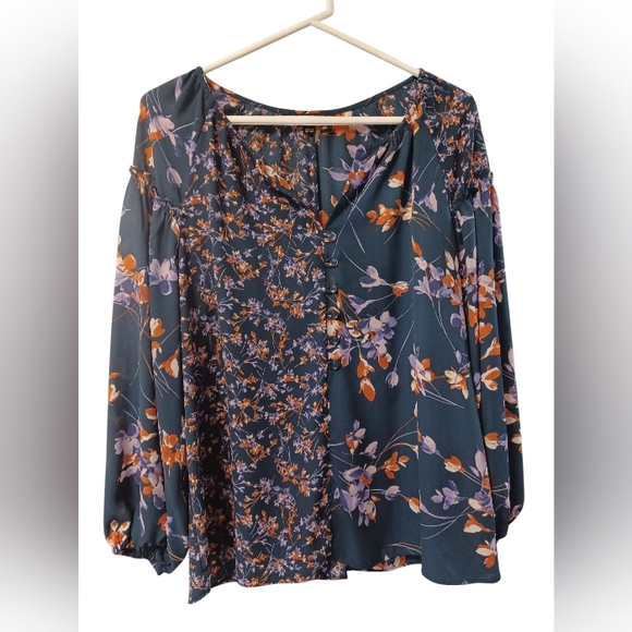 Zac & Rachel Navy Blue With Purple And Orange Flowers - Picture 2 of 12